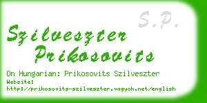 szilveszter prikosovits business card